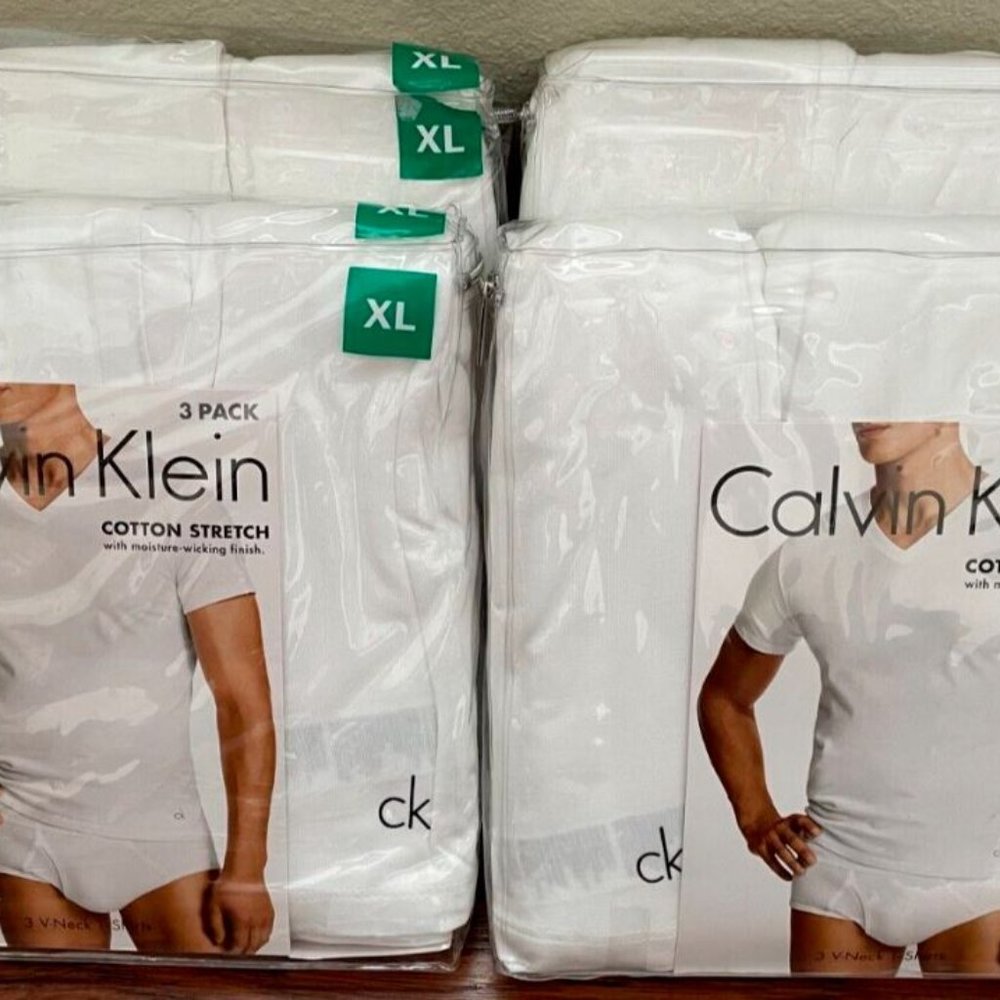 Calvin Klein Men's V-Neck Tee, 12-pack, Color : White, Size : X-Large